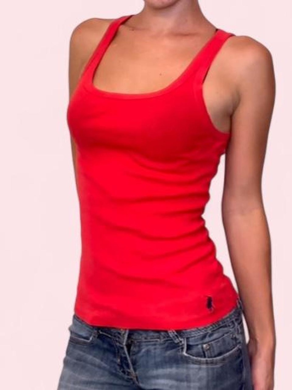 Vintage Ralph Lauren Sport Red Ribbed Tank Top